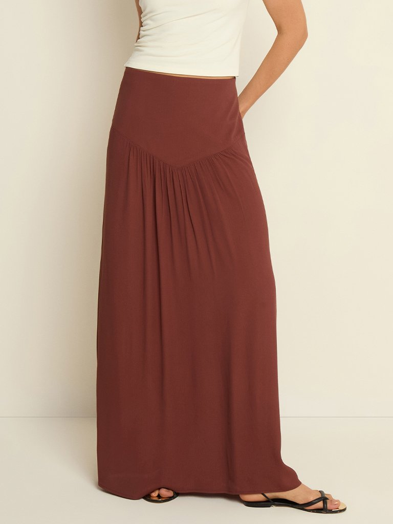 Molde Saia Midi Saia Rodada Franzida SAIA MIDI RETA COM FRANZIDO