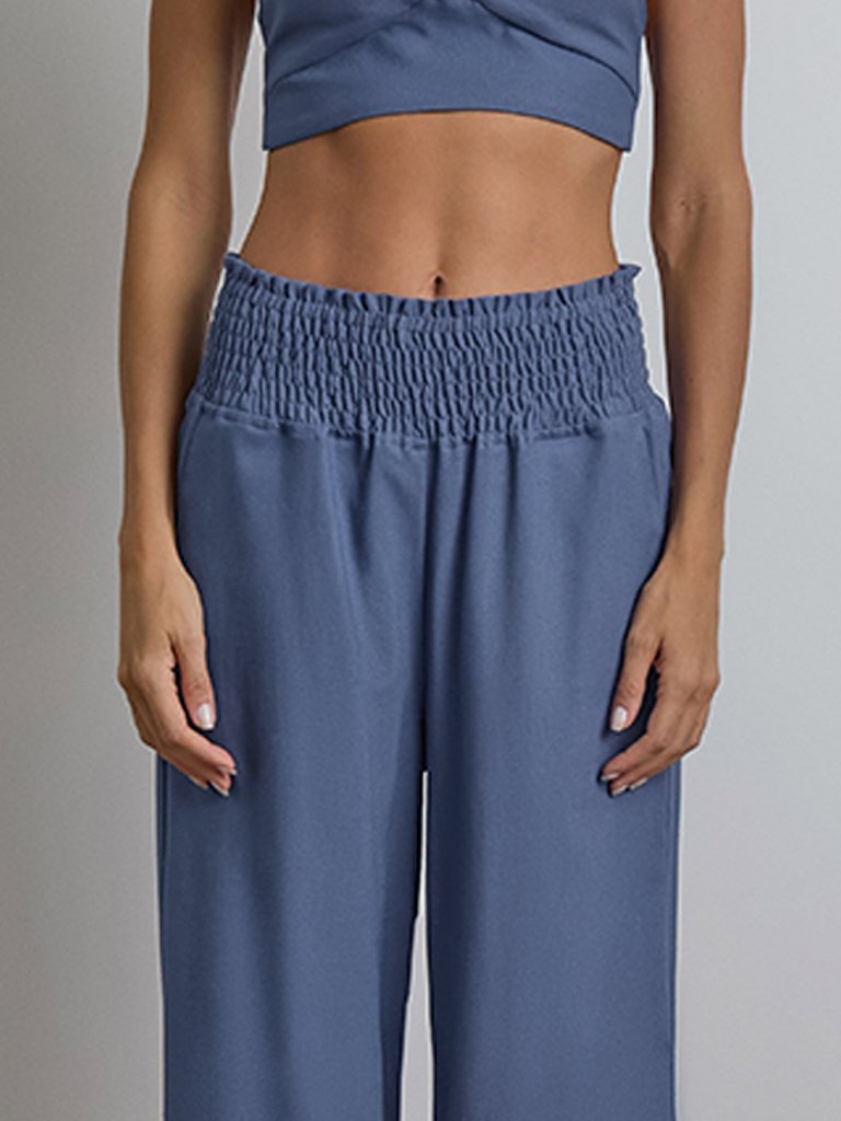 ＬＹ CALÇA WIDE LEG FLUIDA - Azul-claro | ZARA Brasil