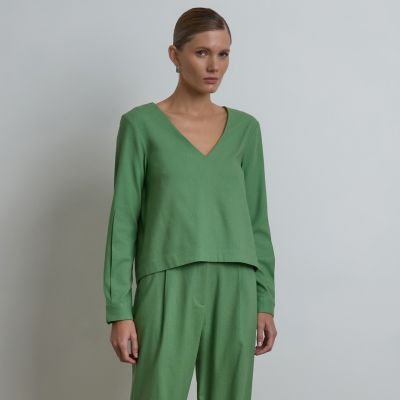 Blusa linho verde 260106 071 06